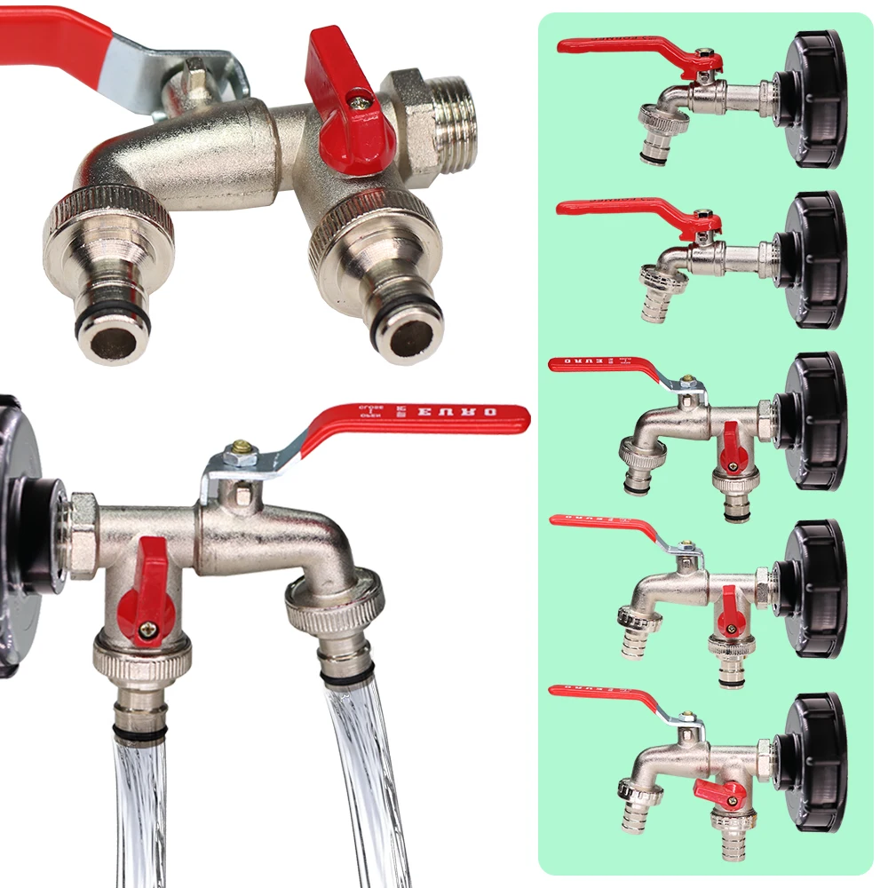 

1 шт. прочный металлический водопроводный кран с резервуаром IBC 1/2 дюйма 3/4 дюйма с крупной резьбой S60 адаптер 1-2 направления шаровой клапан Садовые принадлежности для орошения