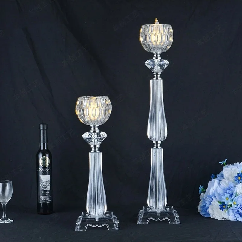 10 PCS Acrylic Candle Holder Wedding Centerpiece Event Candelstick Flower Road Lead Party Decoration