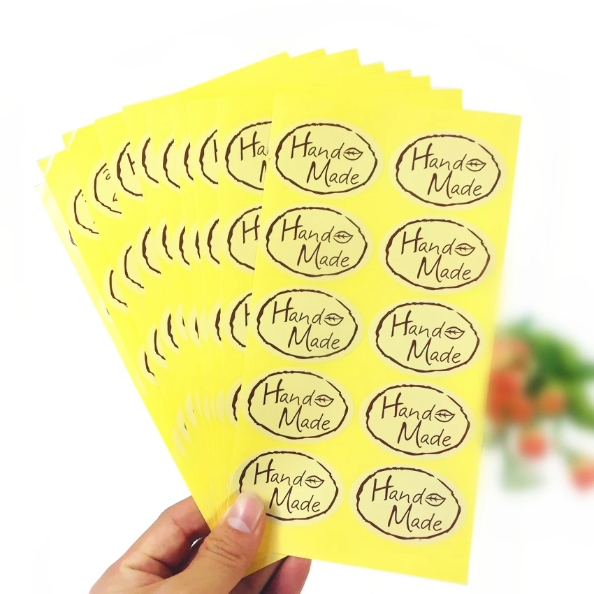 

100pcs/lot Kawaii leaf Hand Made Seal Sticker High Quality Handmade Gift Label Sticker Students DIY sticker for diary decoration