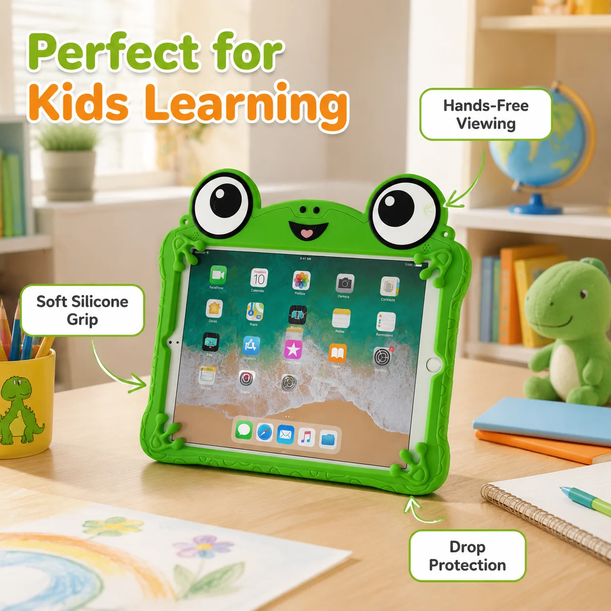 For Honor Pad X9 X8A 11 X9A X10 Pro 11.5 Inch Tablet Case Cute 3D Cartoon Frog Bracket Soft Silicone Cover view 2