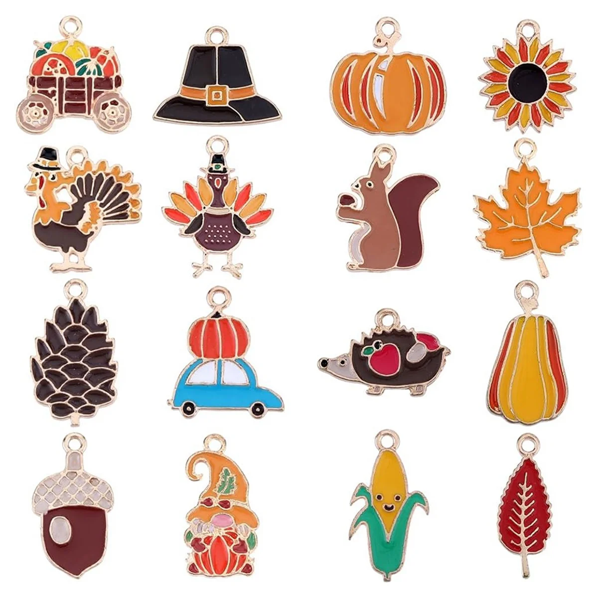 

CXZD-64Pcs Thanksgiving Enamel Charms Alloy Fall Charm Bulk