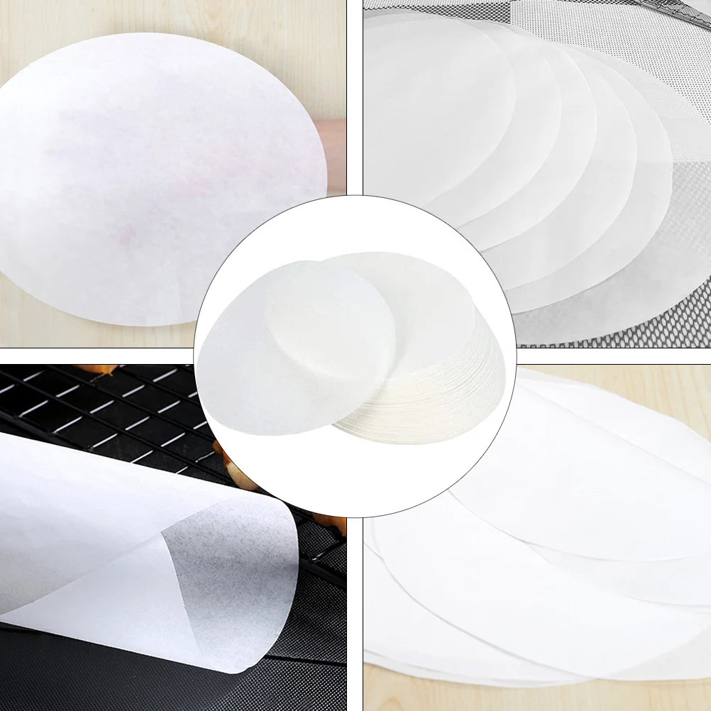 50 Pcs Baking Paper Oil-absorbing Grease-proof Round Mat Barbecue Fryer Practical Oil-proof Flat Skillet