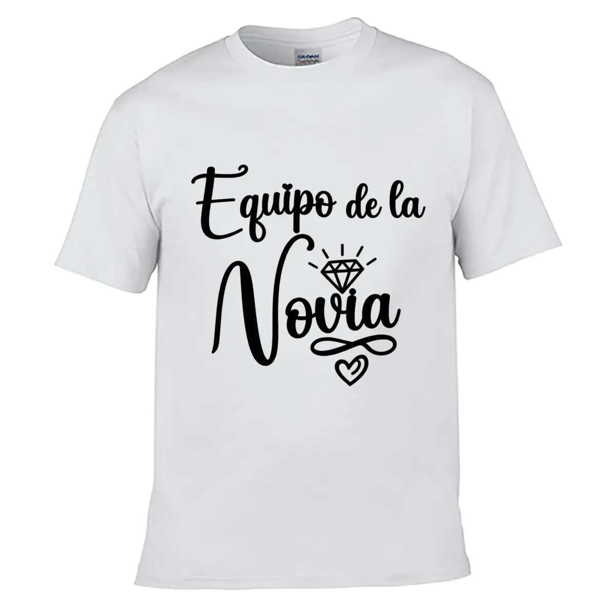 Equipo De La Novia Diamond Heart Bridal Party Graphic Solid Washed Vintage Tee Distressed Loose