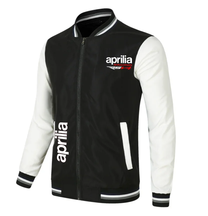 2023 NEW Baseball Jacket Spring Autumn Fleece Cotton Slim Fit Jacket APRILIA Car Logo Sweatshirt Fashion Hip Hop