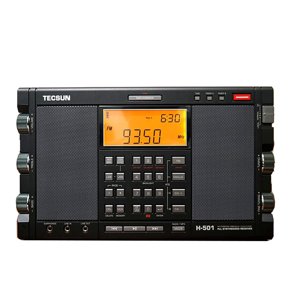 

H-501 FM 87-108MHz MW 522-1620KHz Tuning Method Digital TF Card LCD Display Rechargeable Battery Tabletop Portable Radio