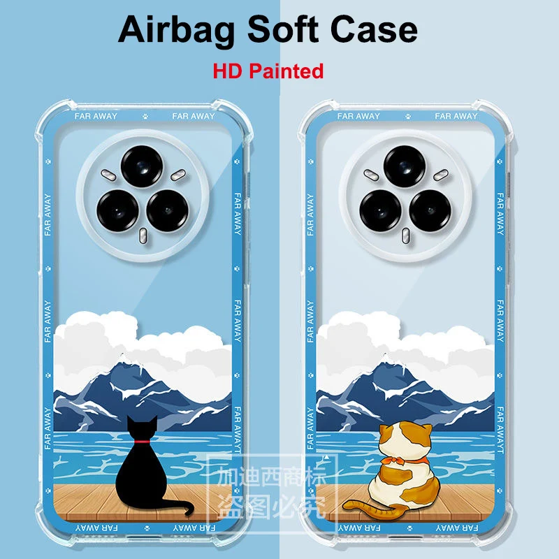 Realme 14 Pro Plus Air Cushion Shockproof Case For OPPO Realme 14 Pro Airbag Silicone Soft TPU Cover For Real me 12 11 10 Pro +