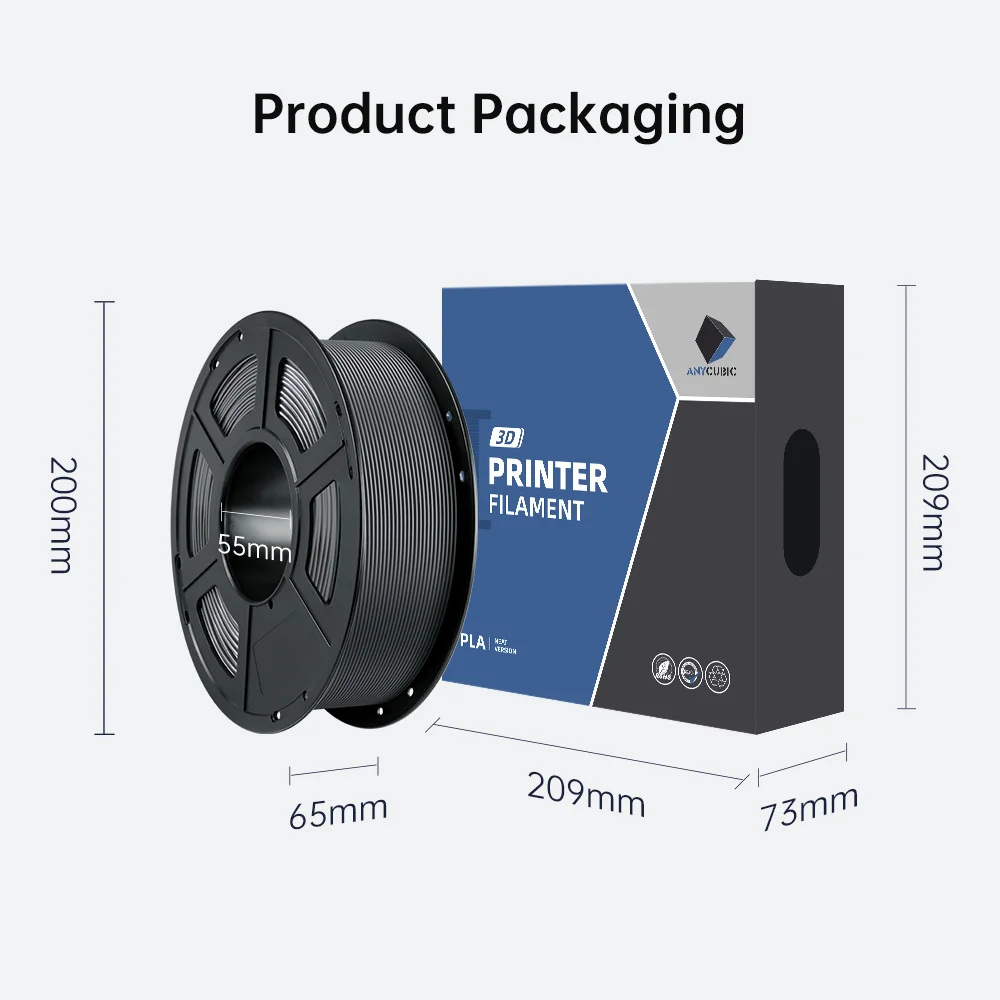 Filamento de impresora 3D ANYCUBIC PETG, 1 kg/rollo, filamento de impresora 3D de plástico Multicolor de 1,75mm para impresora 3D Kobra 2 FDM