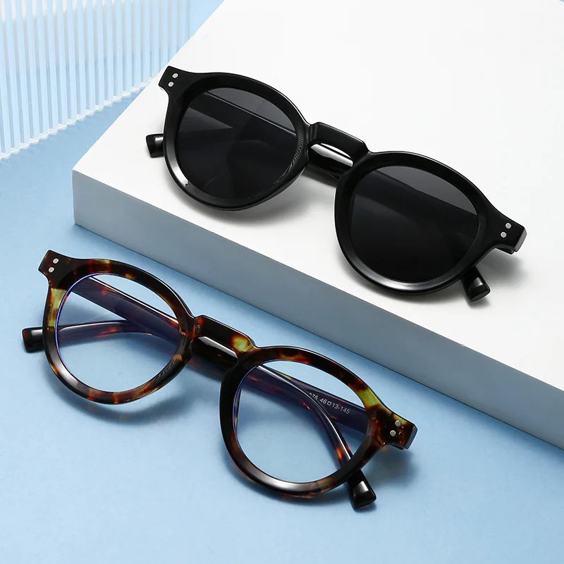 Neue Schwarze Runde Computerbrille für Damen und Herren Anti-Blaulicht Kreisförmige Brillen Blaulichtfilter Optische Brillen