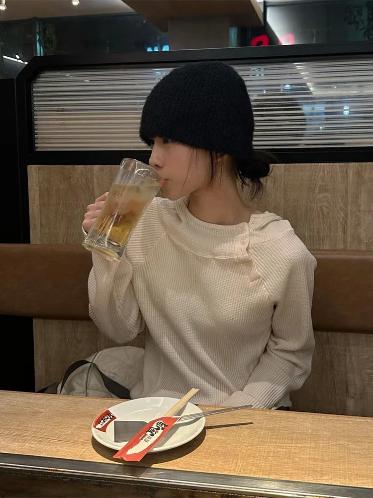 Chic Spring Early Hat Hoodie Women's Outerwear Fashionable Design Sense Versatile Top Korean Style Streetwear Casual Outdoor
