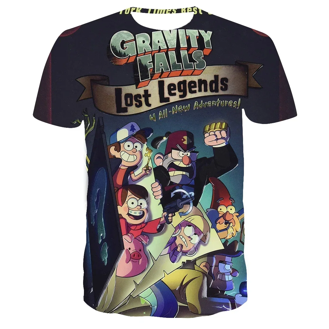 Gravity Falls Boys Girls T-shirt Disney Men's T-shirt 3D Printing Cartoon Short Sleeve MINISO Men's T-shirt New Men's Clothing