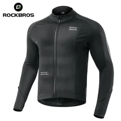 ROCKBROS Fleece Cycling Jersey Winter Long Sleeve MTB Viking Clothing Autumn Mountain Road Bicycle Top Jacket Windproof Clothes