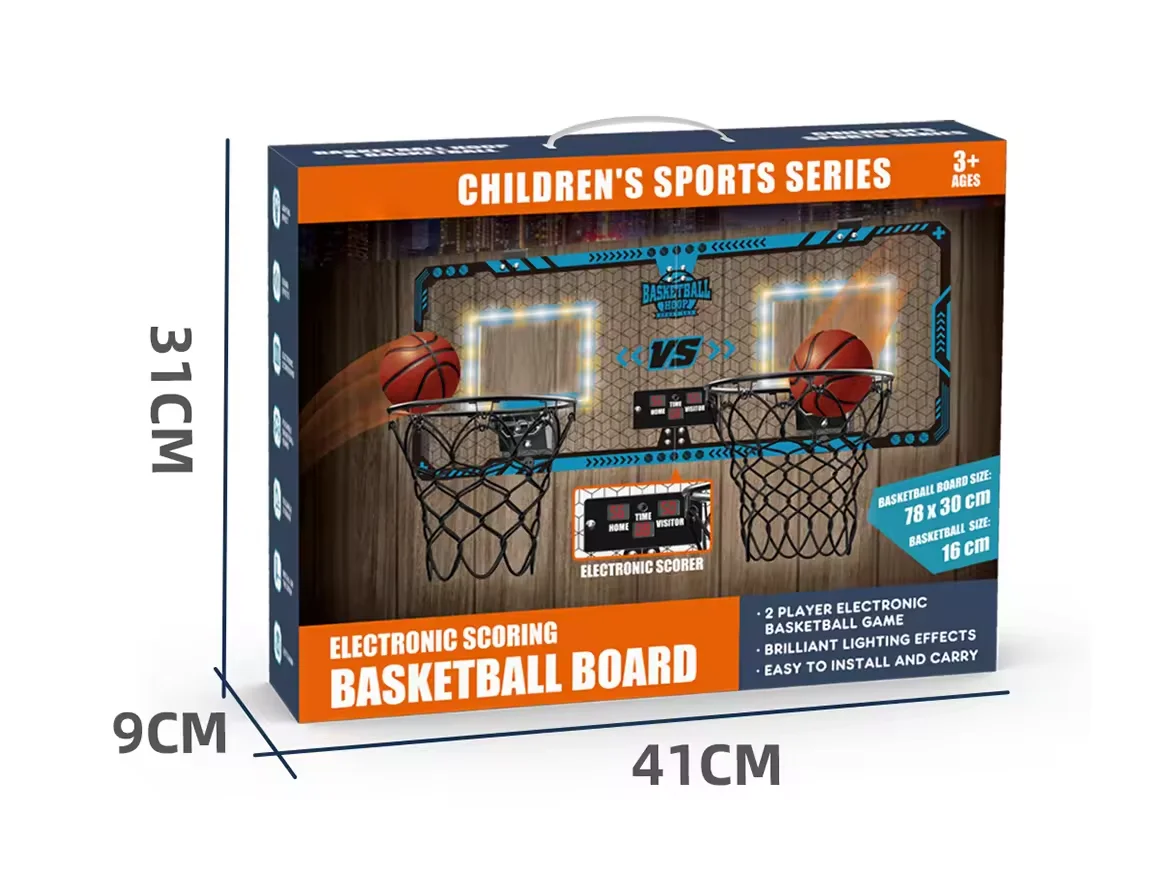 Dual-Score faltbares PET-Basketballbrett mit Punkteleuchten, Outdoor-Sportspielzeug und Spiel für Kinder 2025