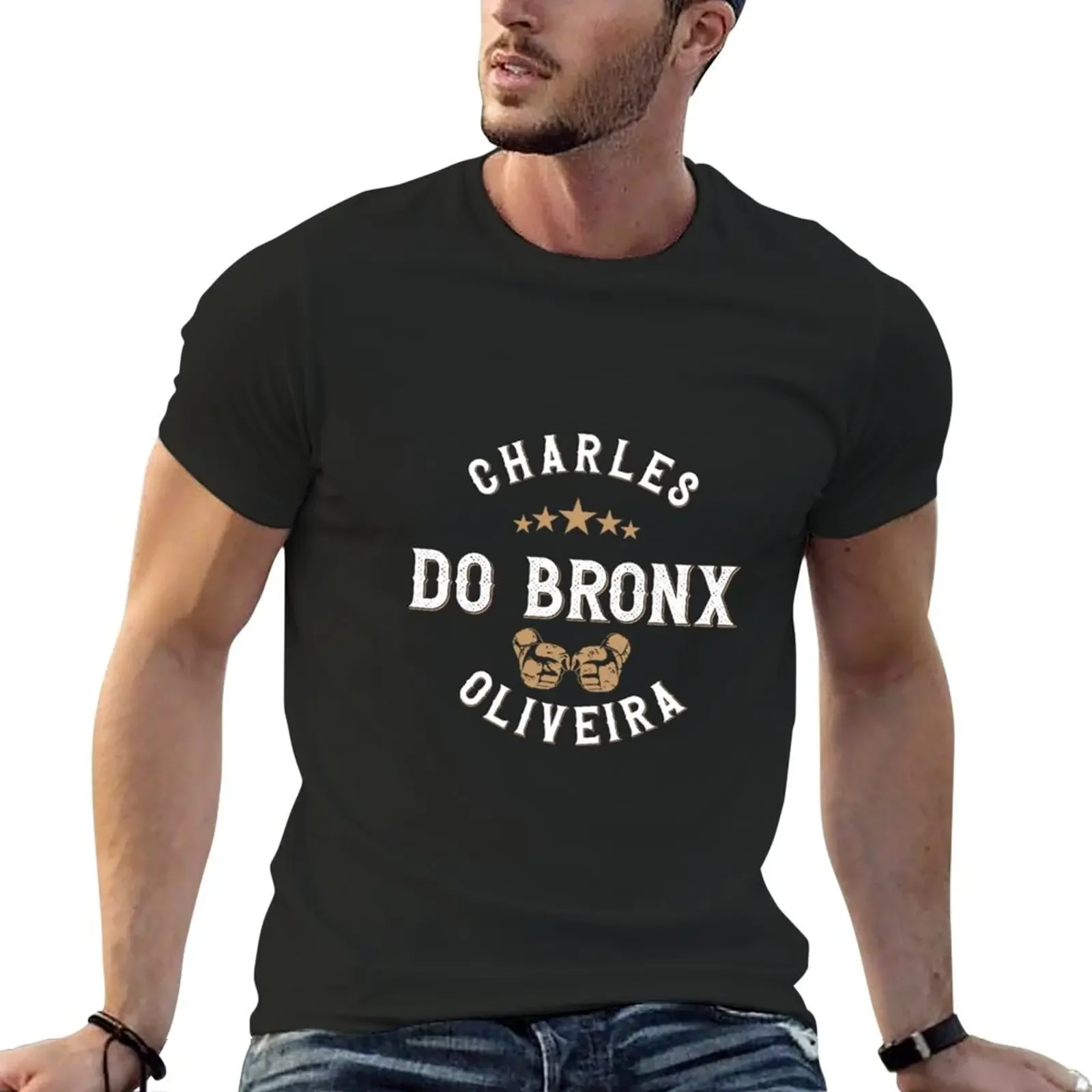 Hot Sale New Charles Do Bronx Oliveira T-Shirt boys tees black graphics mens funny Round Collar Cartoon streetwear anime clothes