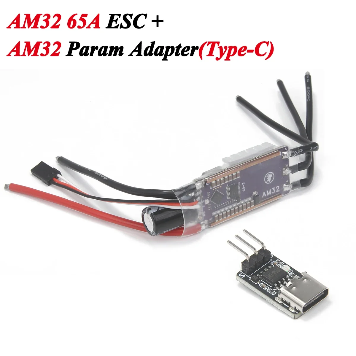 AM32 40A 65A ESC 32-bit Speed Controller Signaalkabel Ondersteuning PWM/DSHOT/Sinus Param Richter voor FPV Racing Drone RC Auto Crawler