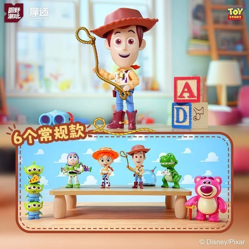 

Anime Toy Story 5 Assembled Action Figure Series Blind Box Woody Buzz Lightyear Jessie Rex Lotso Q Version Assemble Model Toys