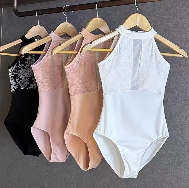 

Flocking gymnastics suit neck model