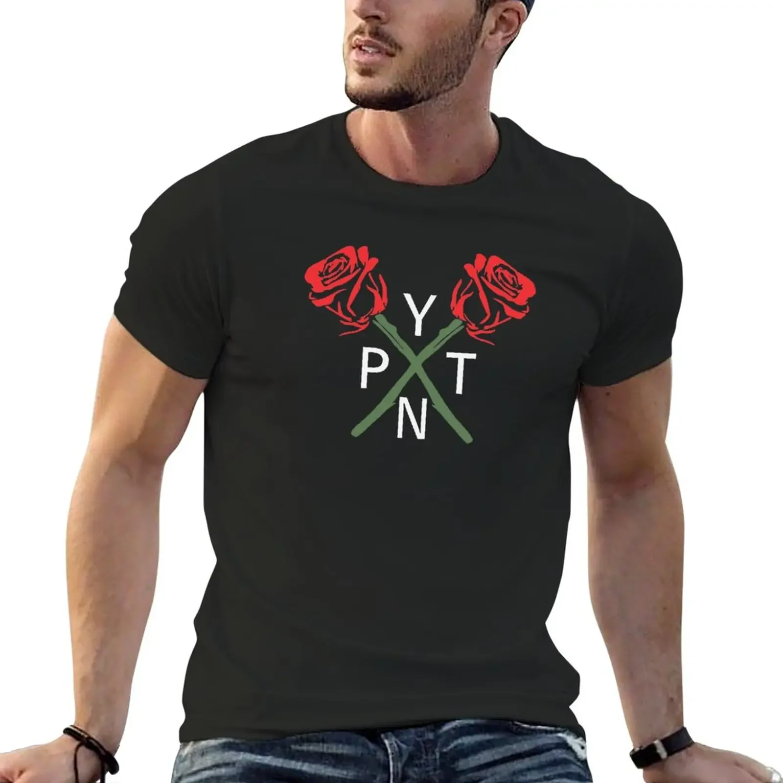 

PYTN X ROSE T-Shirt anime clothes boys whites mens champion t shirts