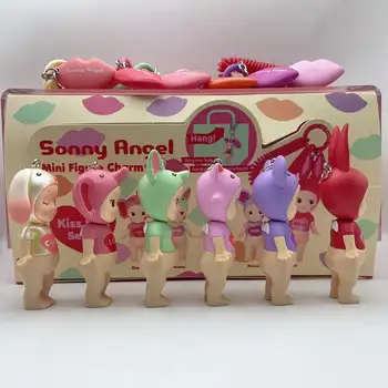 Obchod s hračkami Sunflower, Sonny Angel, Kiss Kiss Series, Blind Box, roztomilá figurka, model, kreslená taška, přívěsek na klíče, panenka, sbírat, dárková hračka 10 nejlepší prodej přívěsek na klíče s andělským synkem - №9