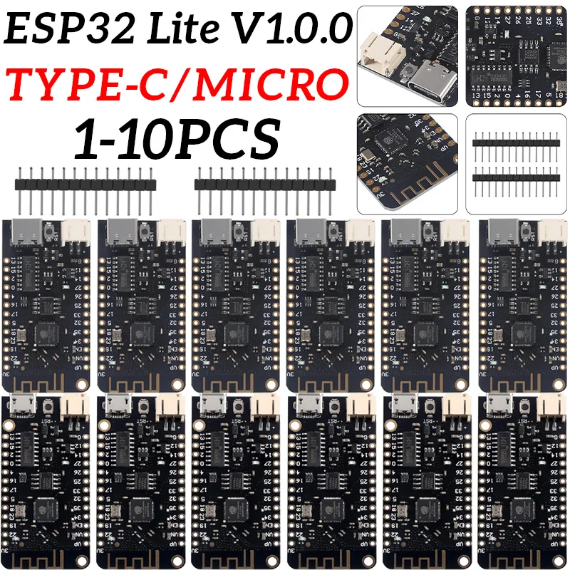 ESP32 Lite V1.0.0 Wifi Bluetooth Development Board ESP32 ESP-32 REV1 CH340G MicroPython 4MB Micro/TYPE-C USB For Arduino