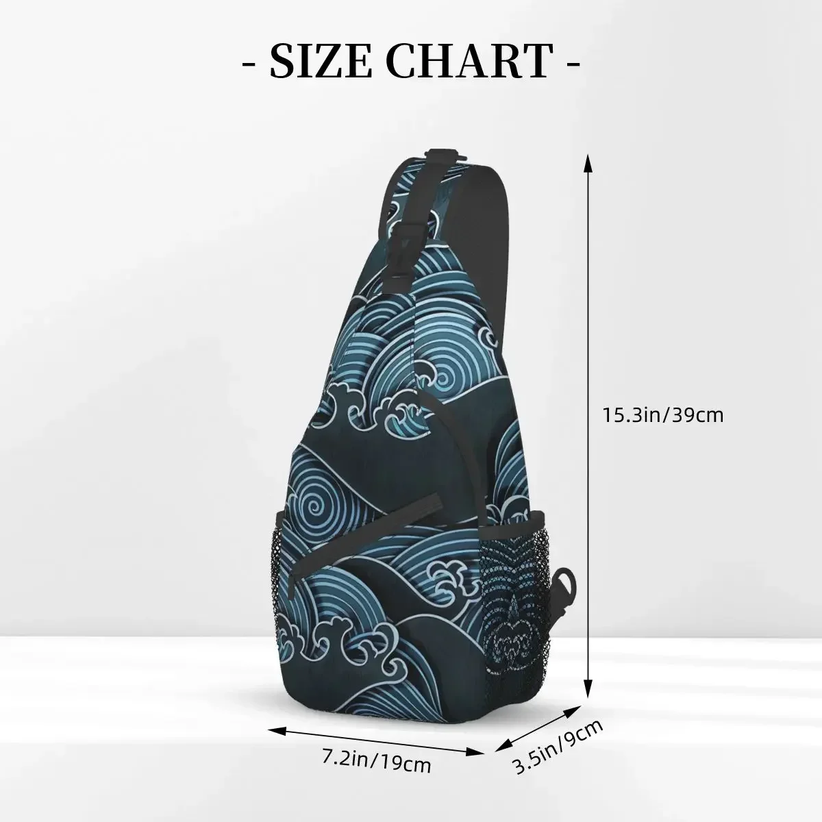 Japanese Style Crossbody Bag Sports Japanese Wave Stencil Chest Bag Unisex Women Man Fashion Shoulder Backpacks Travel