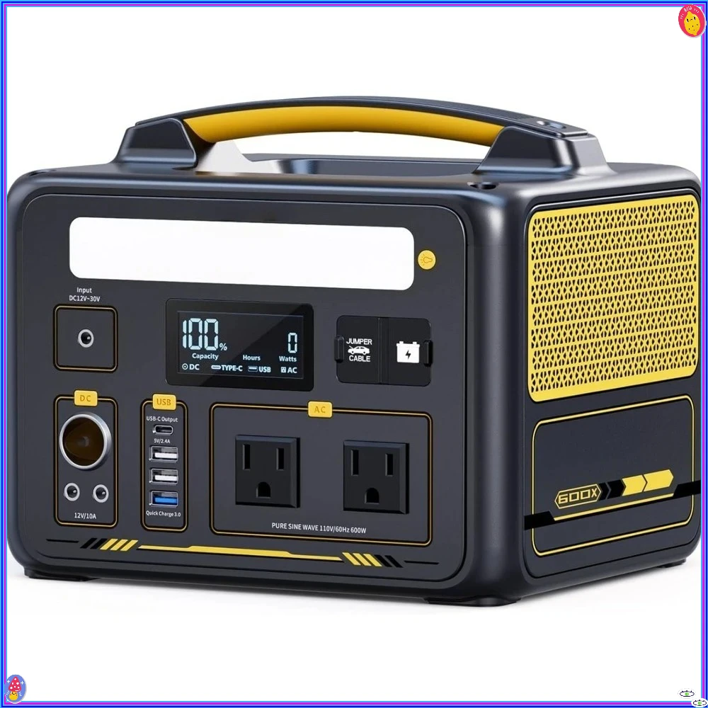 600Wポータブル電源、299Whリン酸鉄リチウムソーラー発電機、キャンプに最適。