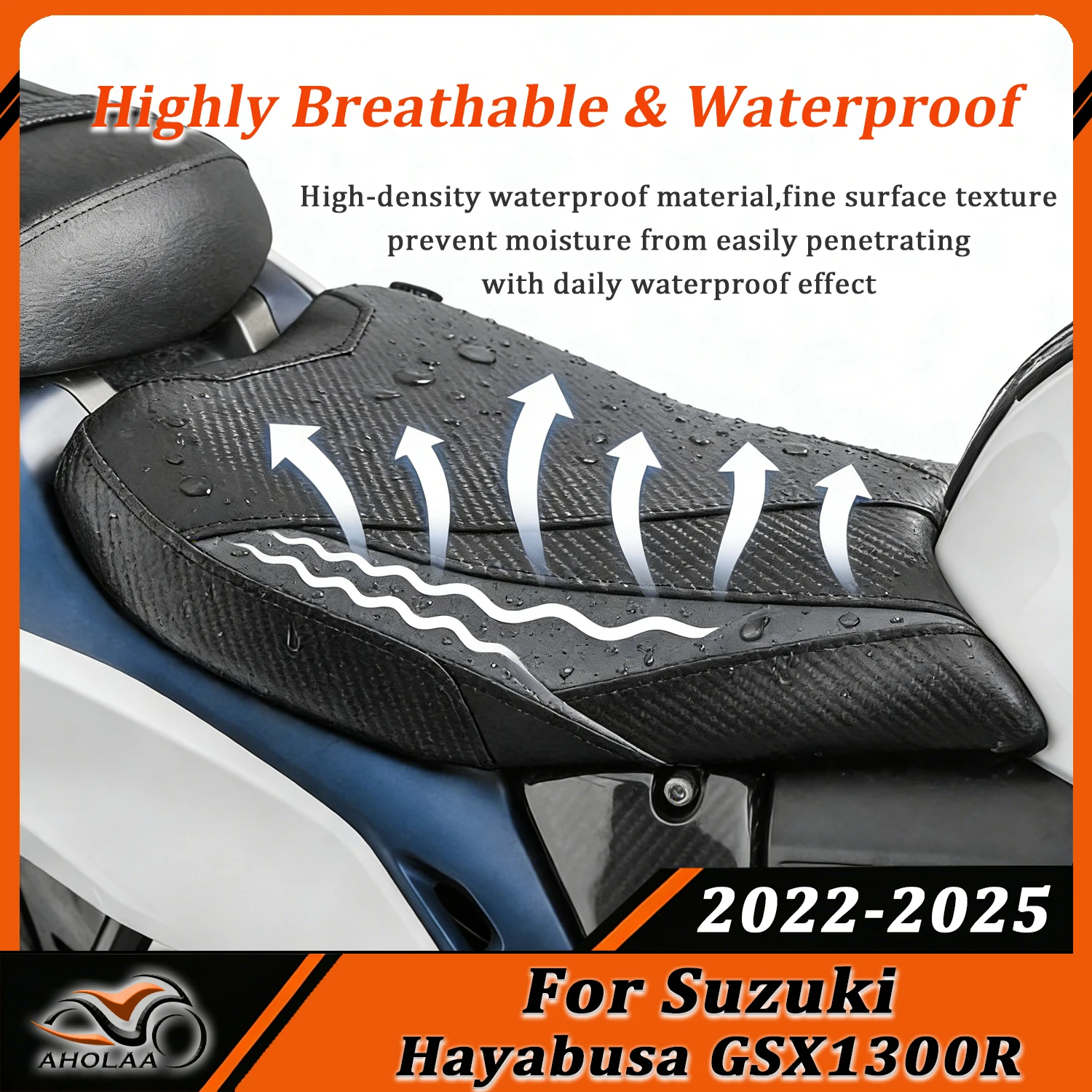 WOLFLINE Motorcycle Front Driver Rider Seat Cushion For Suzuki Hayabusa GSX1300R GSX 1300R 2022-2026 Soft Comfortable