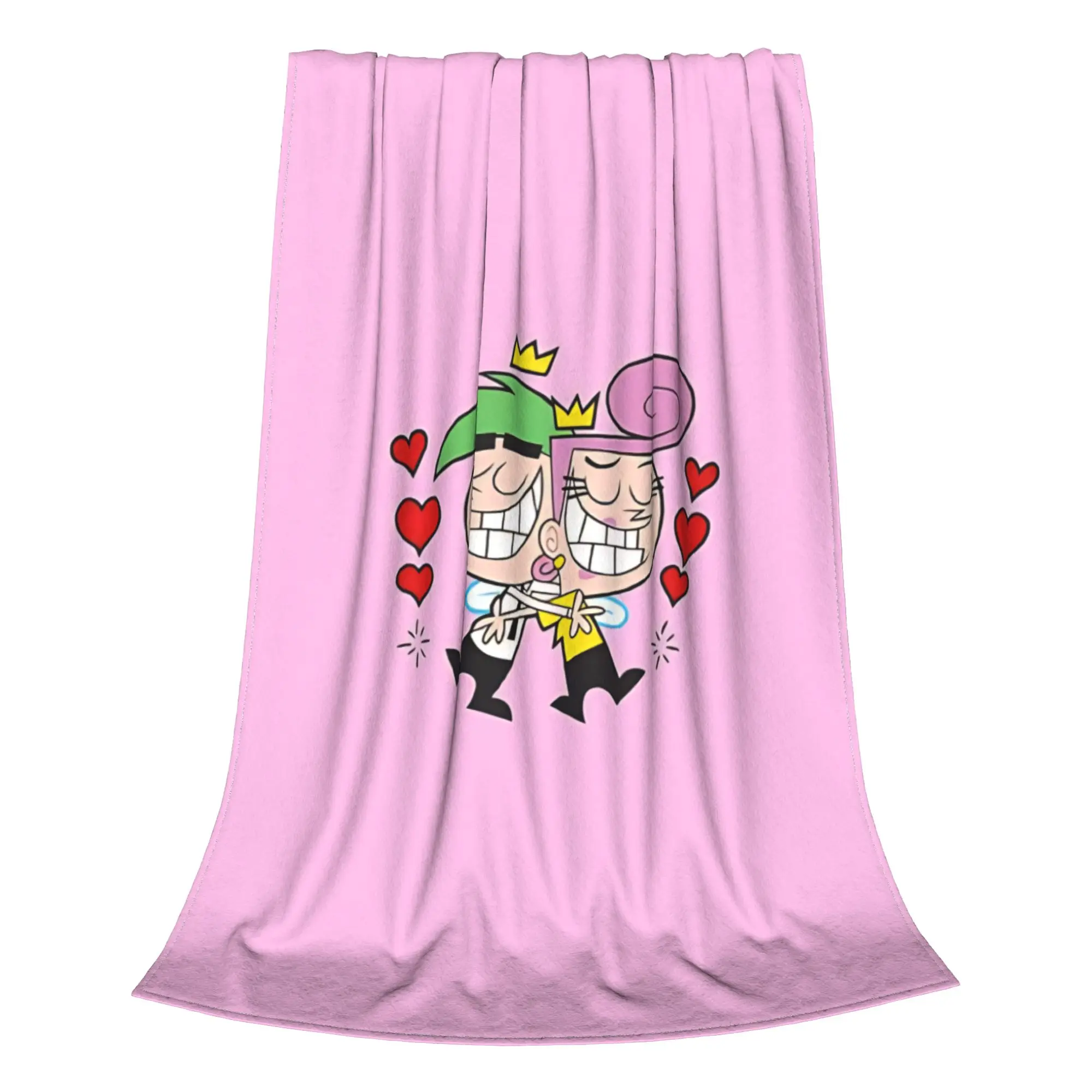 1PC Home Cute Room Decor Vibrant Packed Cartoon Blanket Throw Blanket Fairly Odd Treasures Novelty Warm Blanket All Season