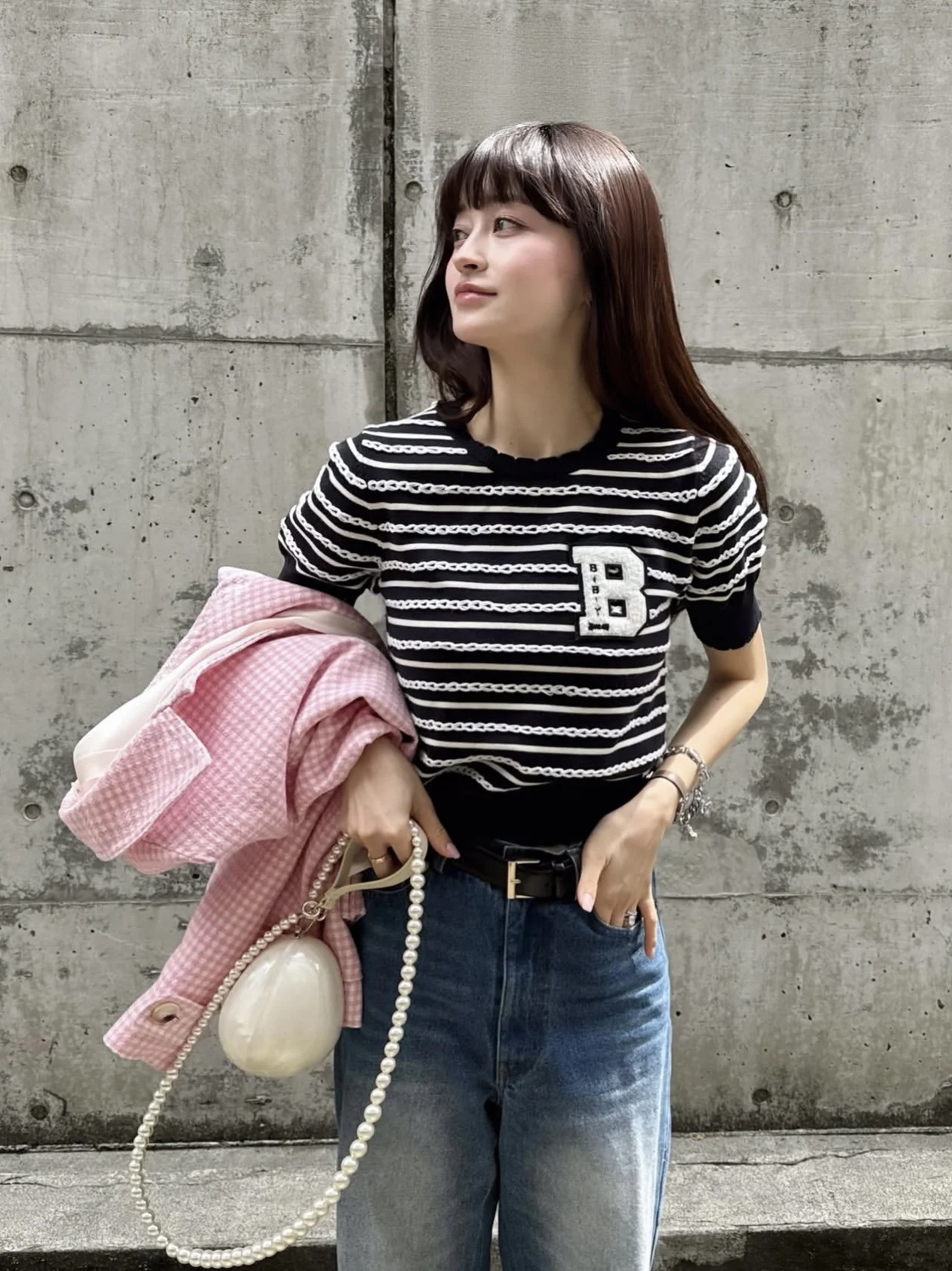 Slim Fit Short Sleeve round Neck Striped Knitted T-Shirt Comfortable Breathable Fashionable Commute Style Ladies Top