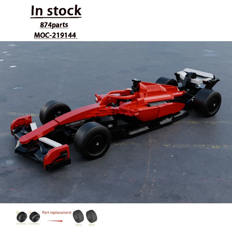 

MOC-219144 Formula 1 SF25 Sports Car Racing Block Model 874 PartsMOC Creative Boy Kids Birthday Building Block Toy Gift