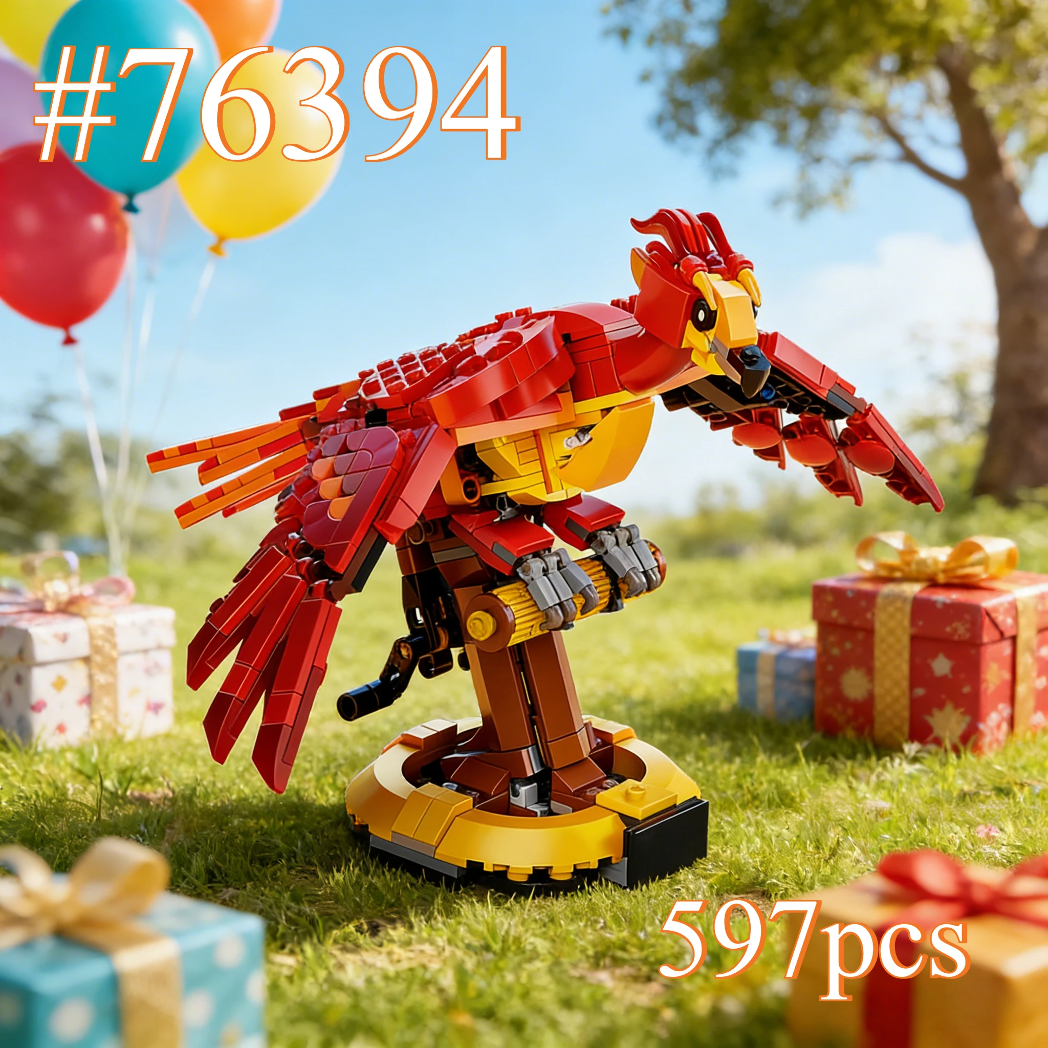 

Элегантный набор строительных блоков Red Phoenix Model 76394, подходящий для подарков на день рождения, совместимый с деталями Lego, 597 шт.