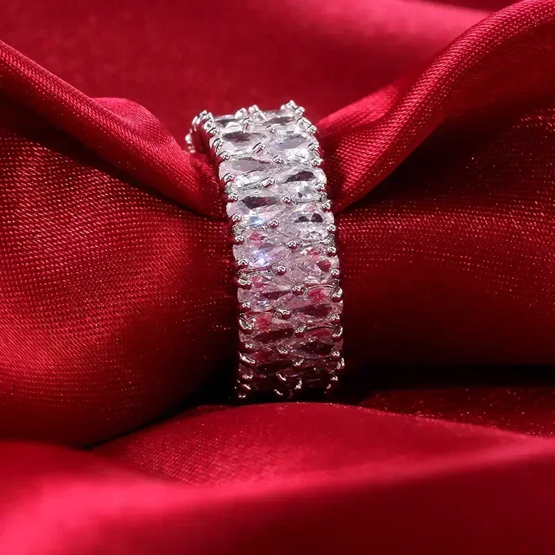 2026 AAA Promise Ring For Women Wedding Engagement Rings Luxury Double Water Drop Cubic Zirconia Noble Fashion Jewelry Hot New