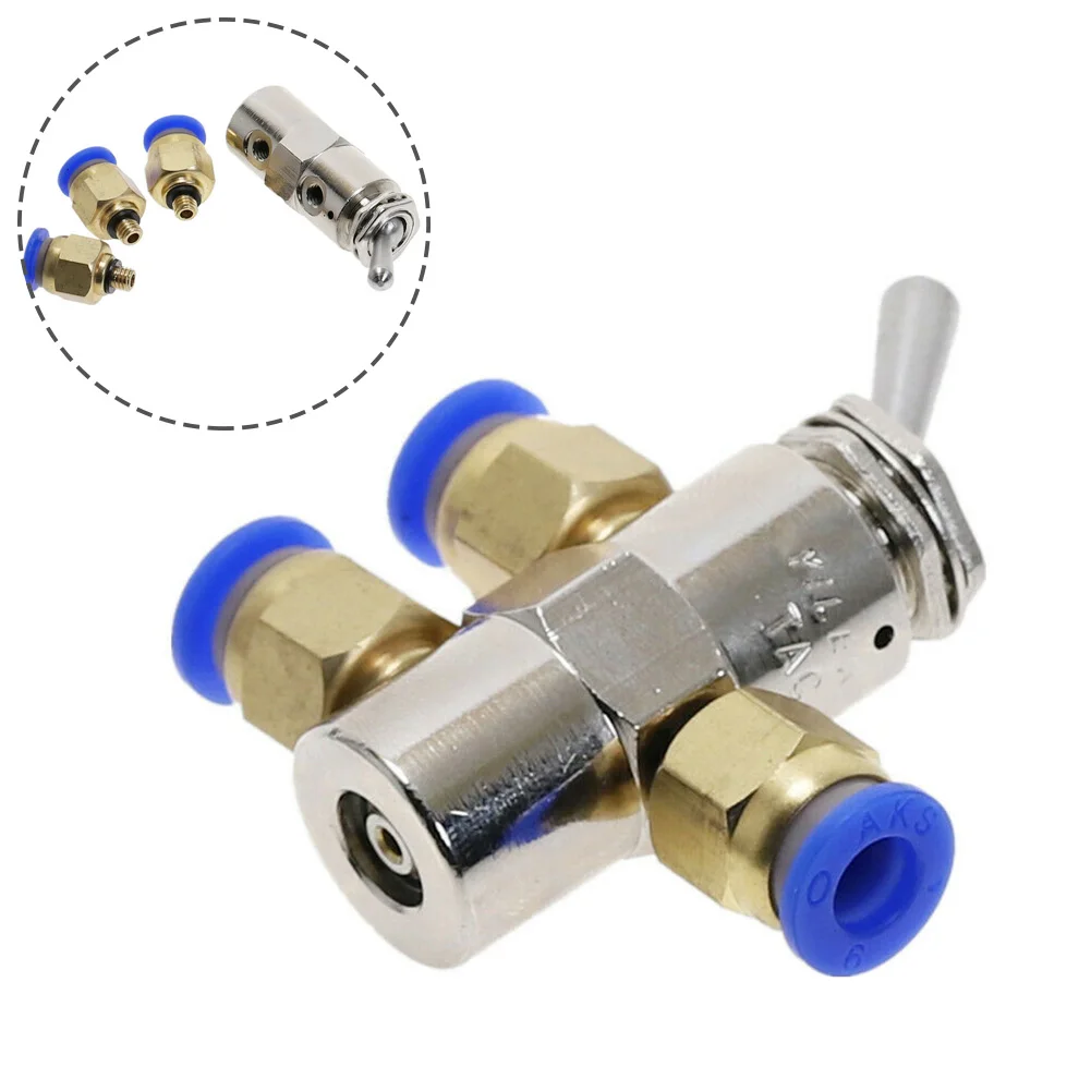 TAC2-4V 2 Position 5 Way For Pneumatic Mechanical For Toggle Valve Brass Body M5 Thread With 6mm Fitting For Industrial Automati
