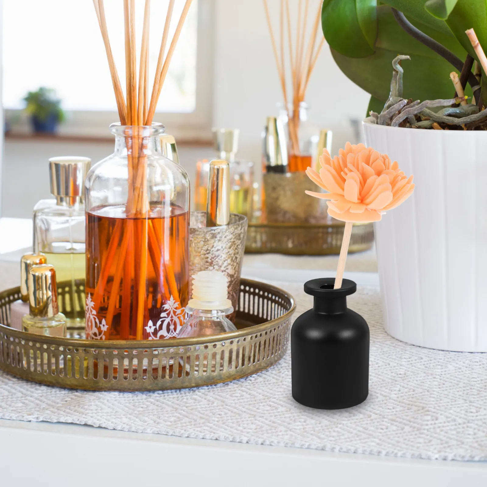 

2 шт. Стильные винтажные стеклянные флаконы-диффузоры 100 мл, пустые емкости для ароматических диффузоров, для длительного сохранения аромата, настольные