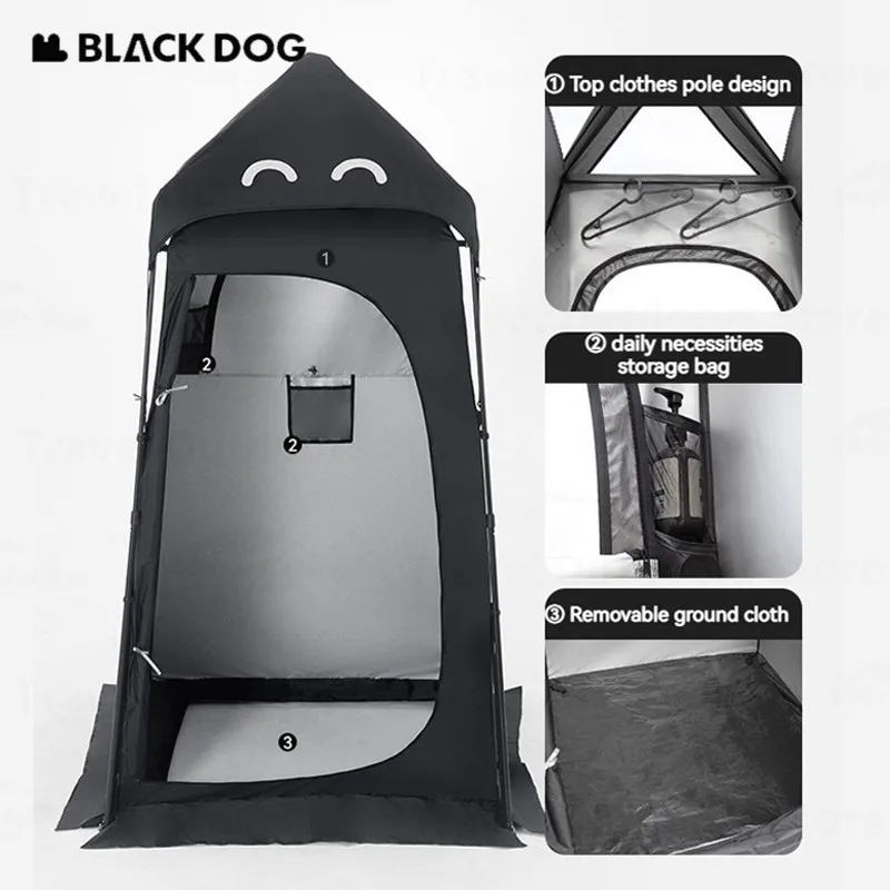 Naturehike BLACKDOG Outdoor Single Shower Tent Camping Portable Mobile Toilet Anti-Shading Tent Change Clothes Fishing Tent