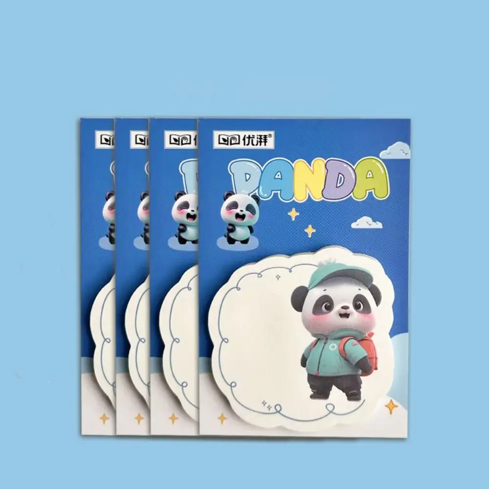 8Pcs Index Tabs 50 Sheets Panda Sticky Notes Thickened 4 Model Self-Adhesive Memo Removable Square Memo Pad Stationery