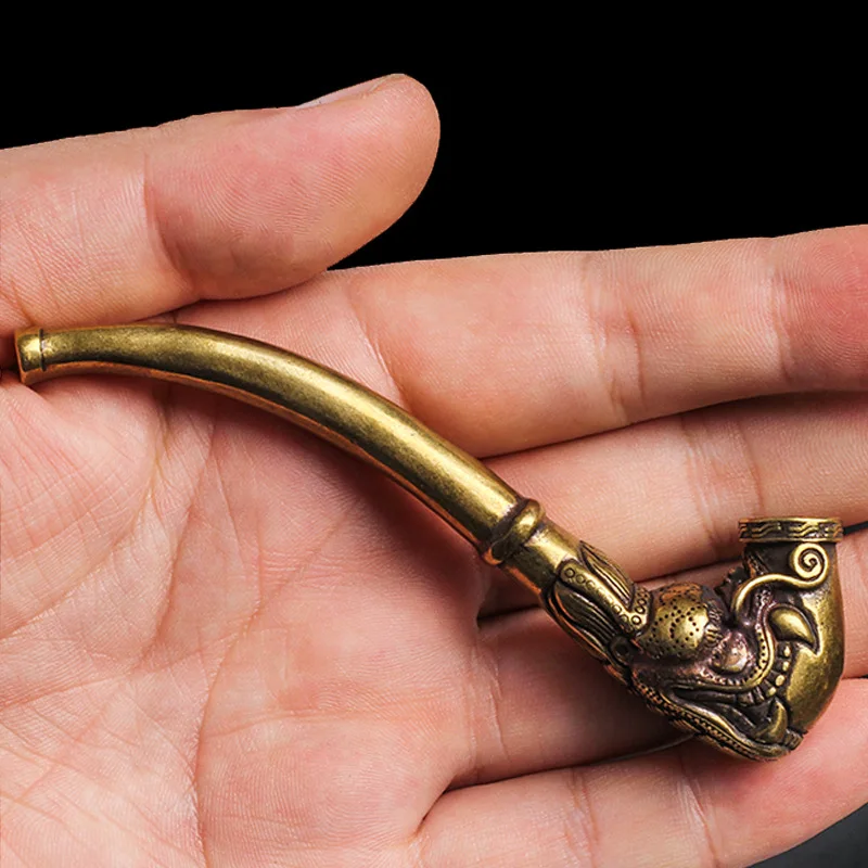 

Retro Brass Smoke Dragon Cigarette Holder Fillter Tobacco Pipe Creative Smoking Pipe Smoking Accessories Husband Father's Gift