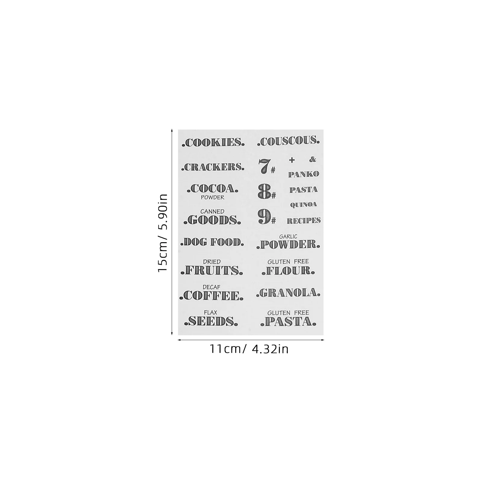 6 Sheets Transparent Kitchen Labels Waterproof Food Organizing Stickers for Pantry Glass Jars and Containers