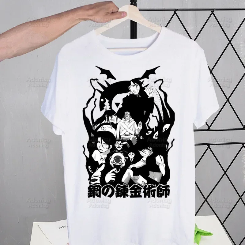 Fullmetal Alchemist Men's Tshirt Cute Printing Shirt Mens Fashion Anime Edward Elric T-Shirt For Men Casual Tops Short Sleeve