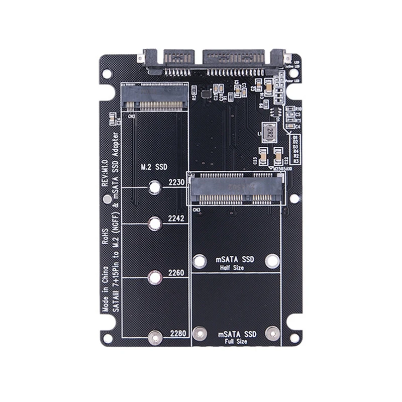 Адаптер 2 в 1 M.2 NGFF SSD на SATA 3,0