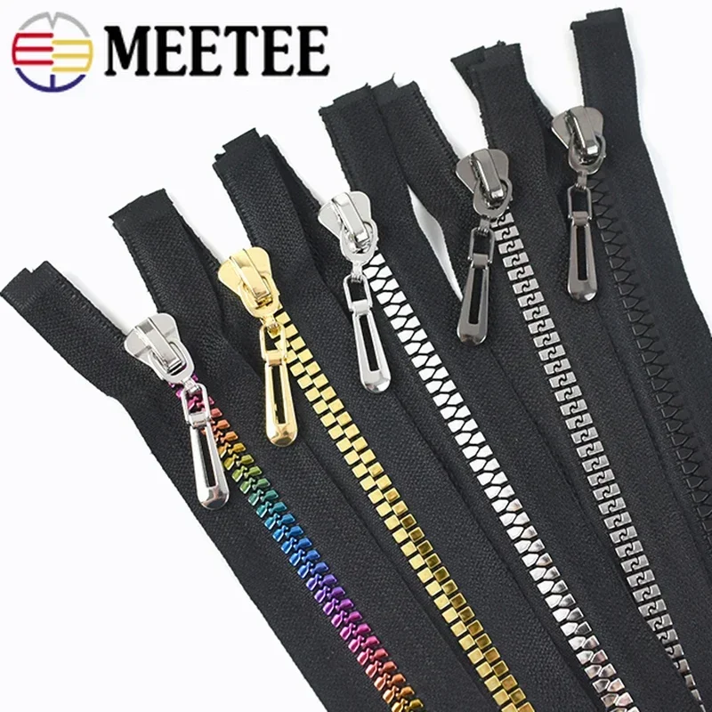 80cm 8# Resin Zipper Opend End Decorative Rainbow Zip for Bag Jacke Clothes Sewing Zippers Accessories DIY Garment Repair Zips