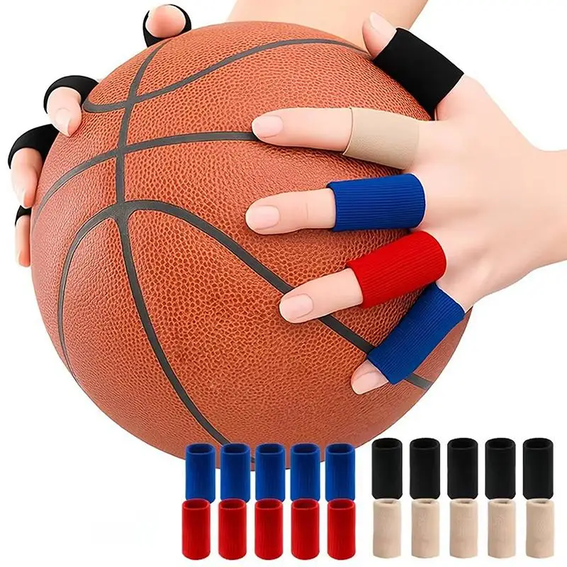 10PCS Elastic Compression Finger Sleeves Non Slip Sport Protection Gear for Arthritis Joint Pain Relief Gaming Workout