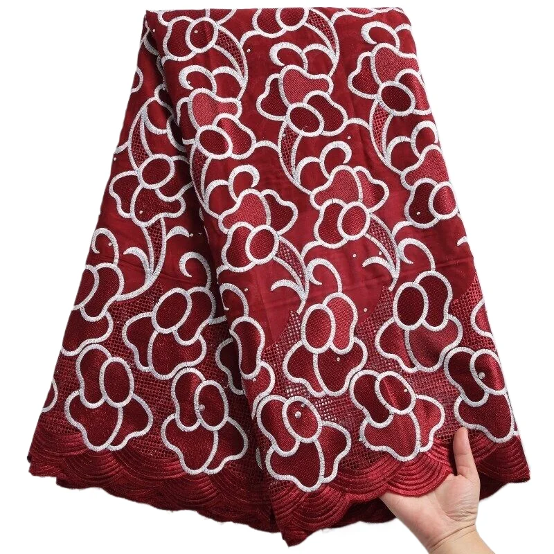 5 ياردة بالجملة نسيج القطن الدانتيل الأفريقي التطريز النيجيري السويسري الفوال أقمشة الدانتيل الخياطة للنساء فستان حفلات الزفاف