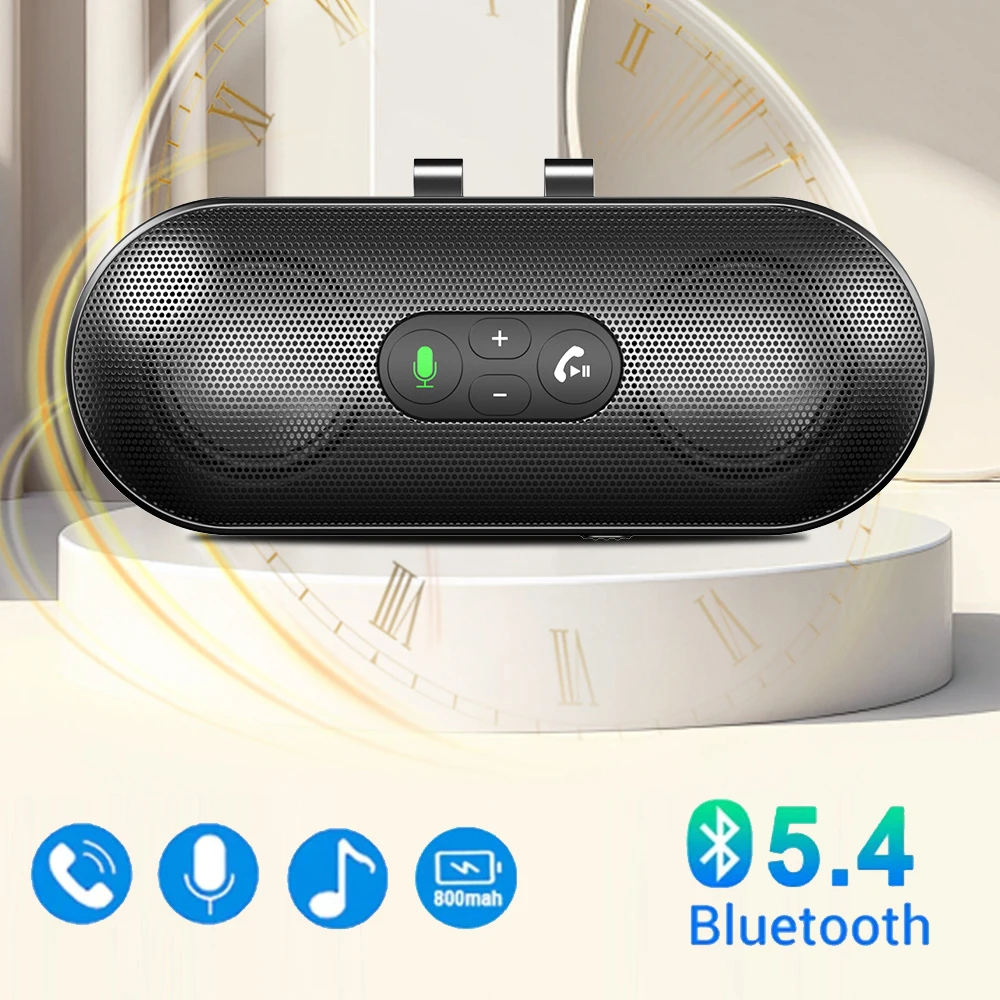 

T18 Portable Bluetooth5.4 Sun Visor Speaker Wireless Mp3 Player Speaker Car Kit Handsfree with Dual 3W Speakerphone Music Player