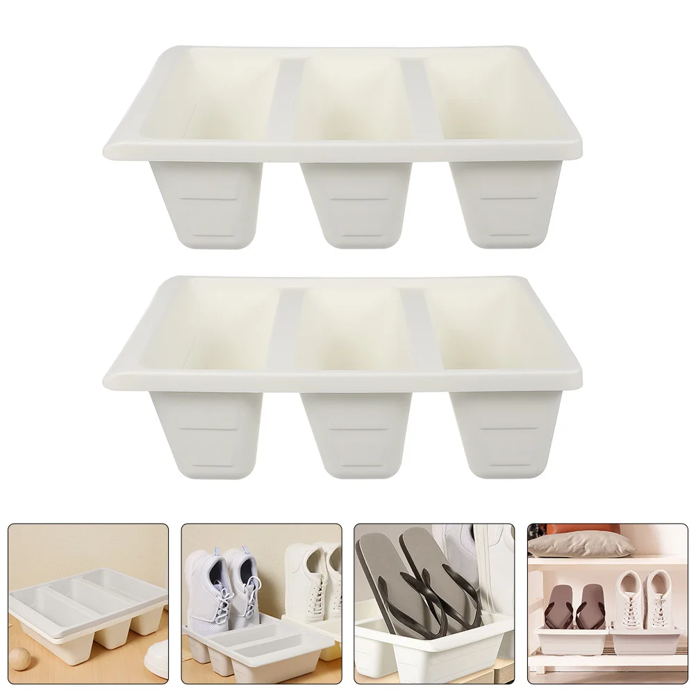 

2Pcs Shoe Storage Rack Stackable Organizer Box for Household Entryway Shoes Shoe Rack Shoes Storage Box