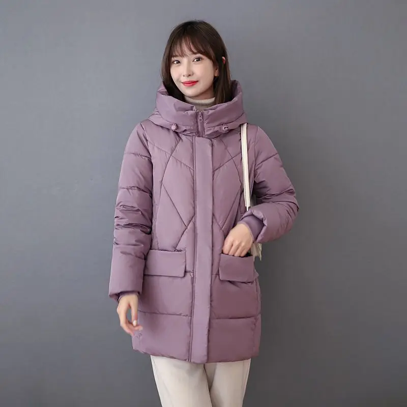 Down Jackets Female Winter Coat Women\'s Parkas Hooded Warm Winter Jacket Coat Cotton Padded Jacket Plus Size S-3XL