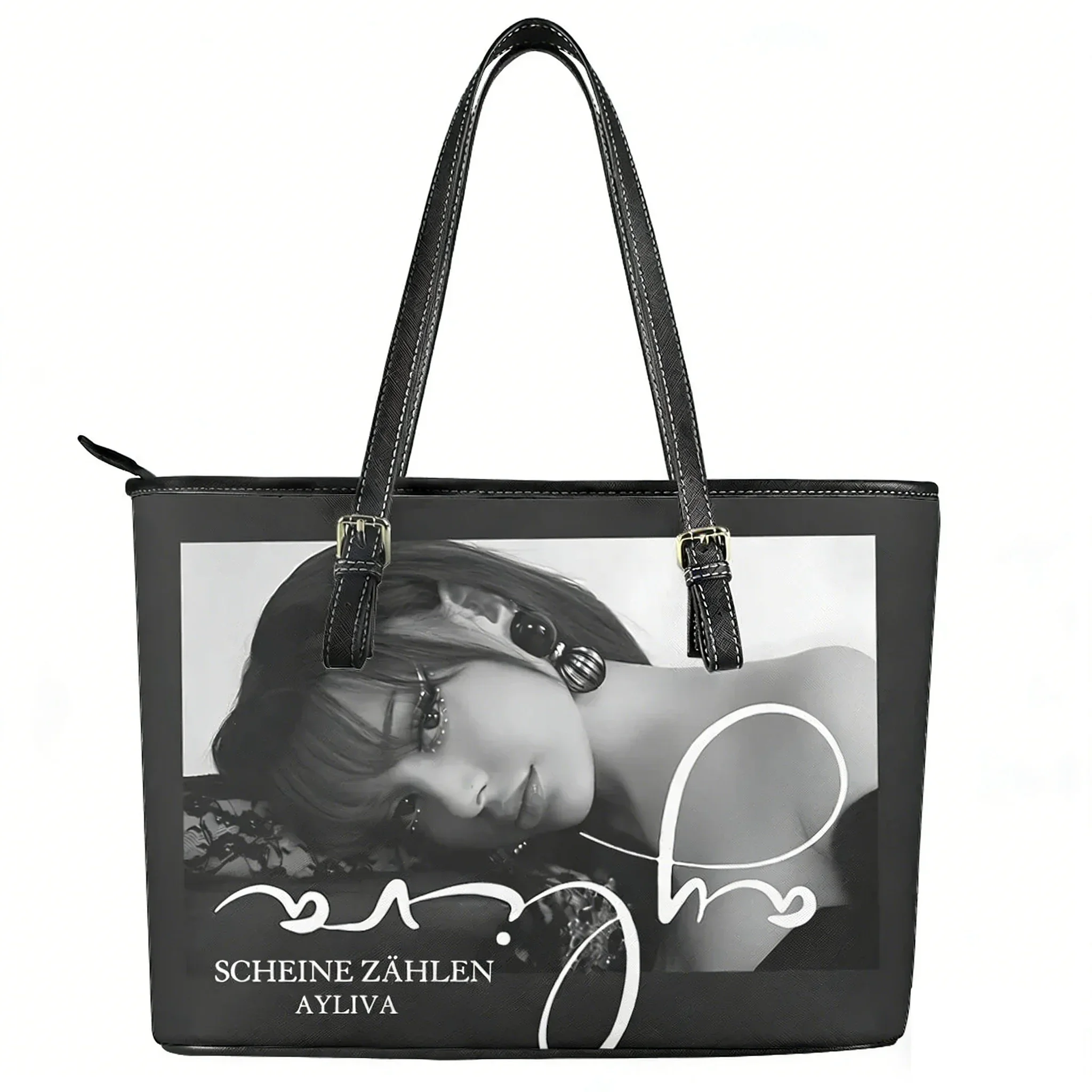 

Ayliva Schwarzes Herz Wunder — персонализированная сумка-тоут для женщин и мужчин, деловая кожаная сумка через плечо, дорожная сумка, подарок