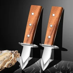 430 stainless steel thickened oyster knife aquatic shell prying shell seafood oyster shell opener solid wood handle oyster knife