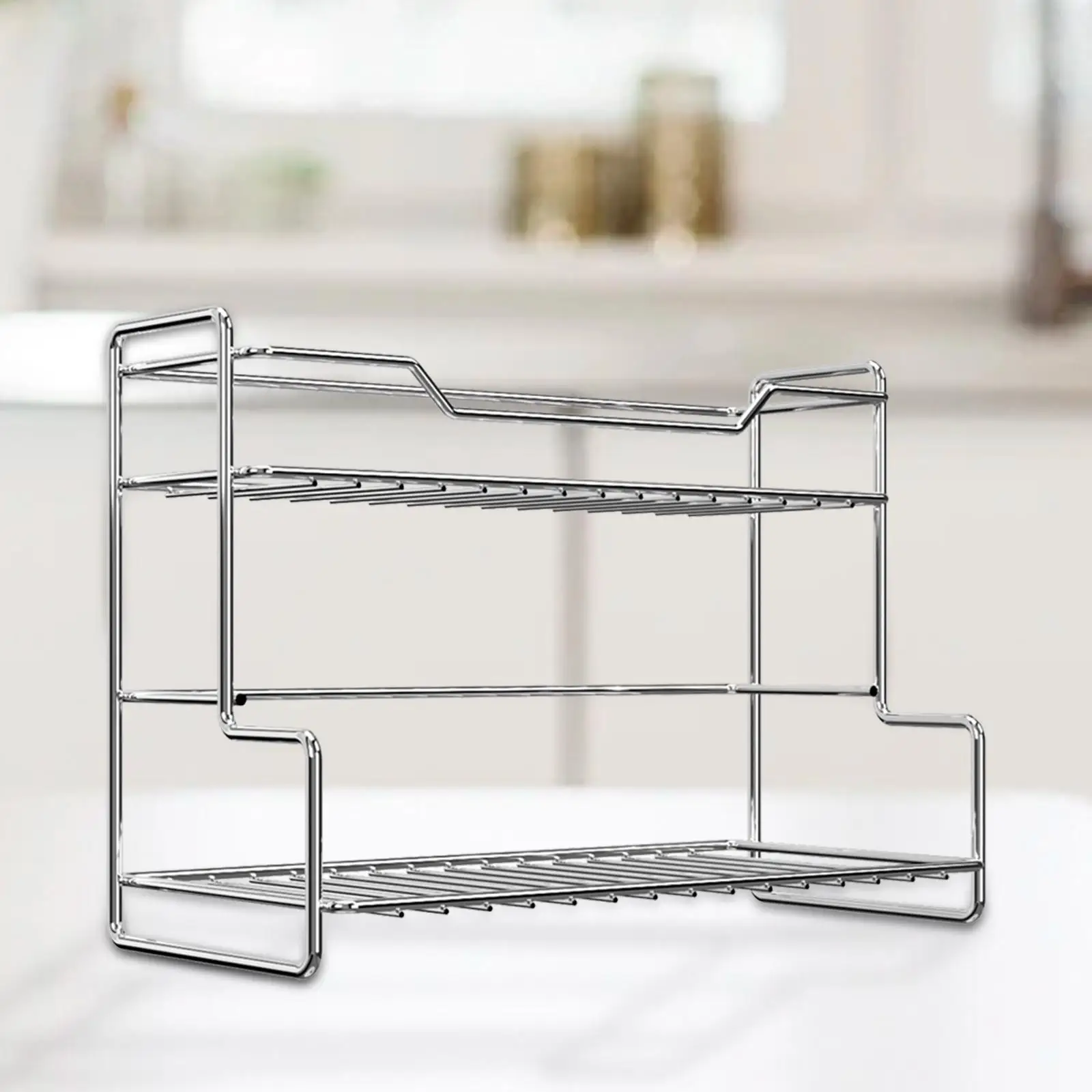 Kitchen Counter Shelf Space Saving 2 Tier Spice Rack for Home Pantry Bedroom