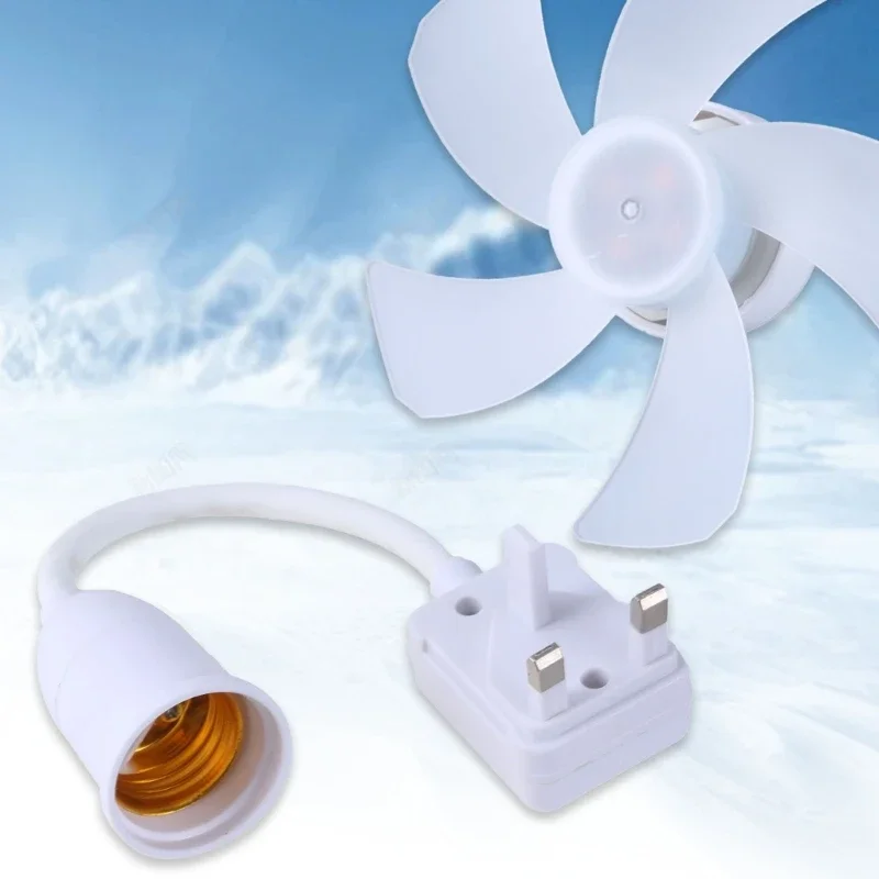 E27 Screw Mouth Fan Kitchen Bedroom Ceiling Fan with 360 Degree Flexible Socket Energy-saving Small Fan 5W Low Noise