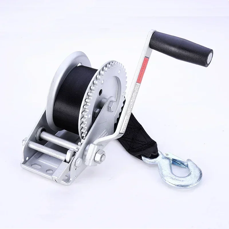 1200Lbs Double Gear Manual Winch  ATV RV Trailer Heavy Duty Free Machine